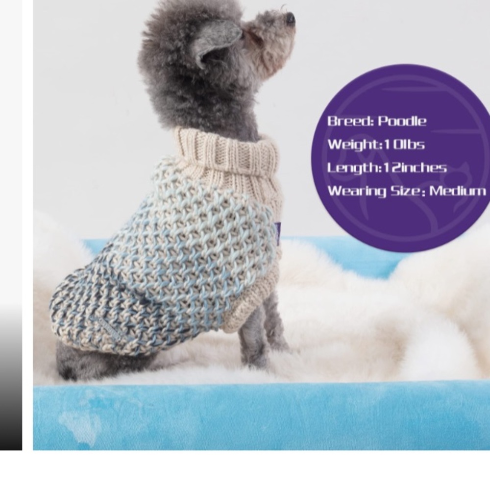 New cyeollo Dog Sweater Thickened Dog Turtleneck Soft Knitwear Warm Winter Dog